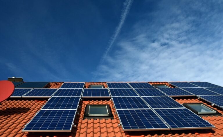 solar system, roof, power generation, solar power, solar cells, energy, electricity, house, solar energy, solar panel, energy transition, blue, renewable, nature, housetop, technology, environmentally friendly, electricity generation, heaven, clouds, sun, roof tiles, roof panels