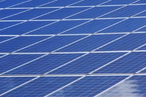 Close-up view of solar panels outdoors capturing renewable energy efficiently.